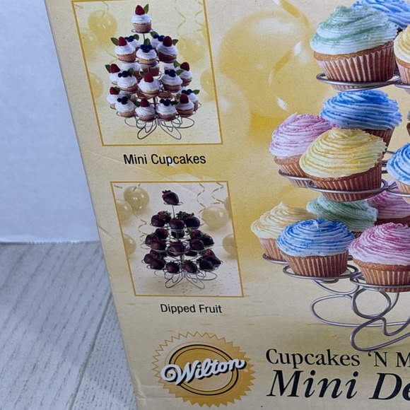 Wilton Cupcakes 'N More Mini Dessert Stand-Silver Holds 24 Mini Cupcakes/ Fruits - Picture 4 of 7